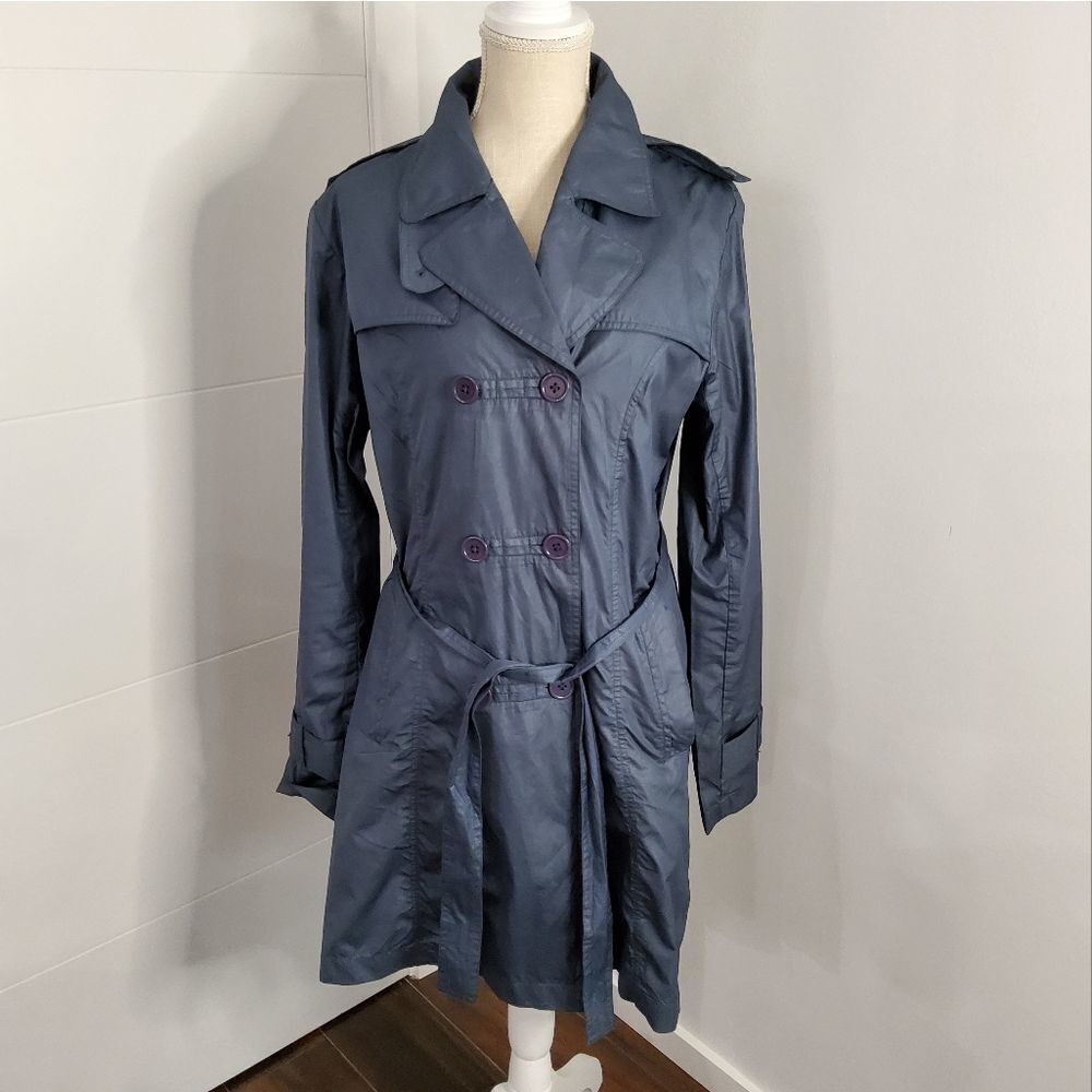 Timberland Women's Navy Blue Trench Coat Size XL(Fit-L)